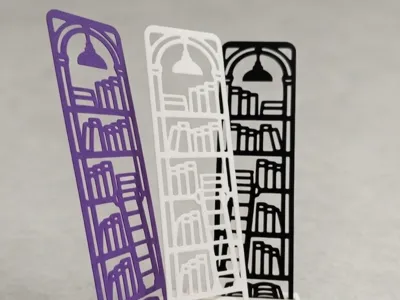 Library Cutout Bookmark | Fast Single-Color Print