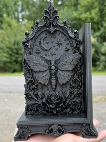 Modelo para impresión 3D: Deathshead Moth Bookend — vista de referencia 2