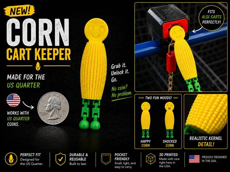 Corn Cart Keeper - Shopping Cart Token