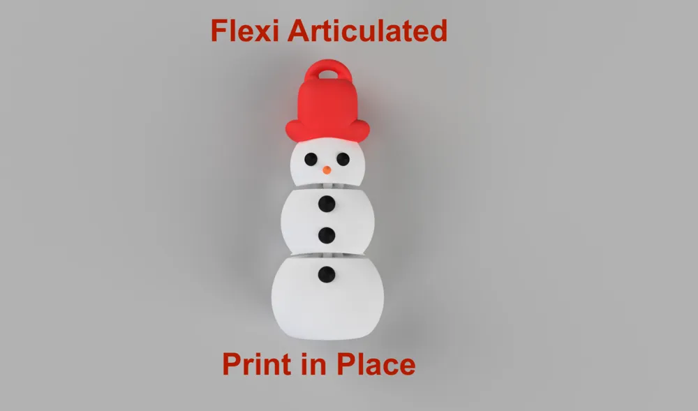 Print in Place Articulated Flexi Snowman - Free 3D Print Model - MakerWorld
