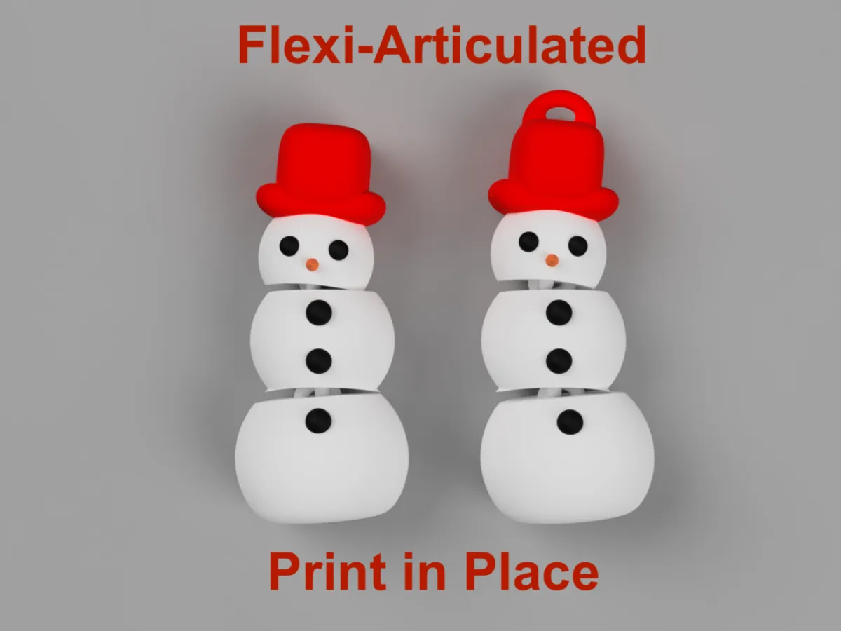 Print in Place Articulated Flexi Snowman - Free 3D Print Model - MakerWorld