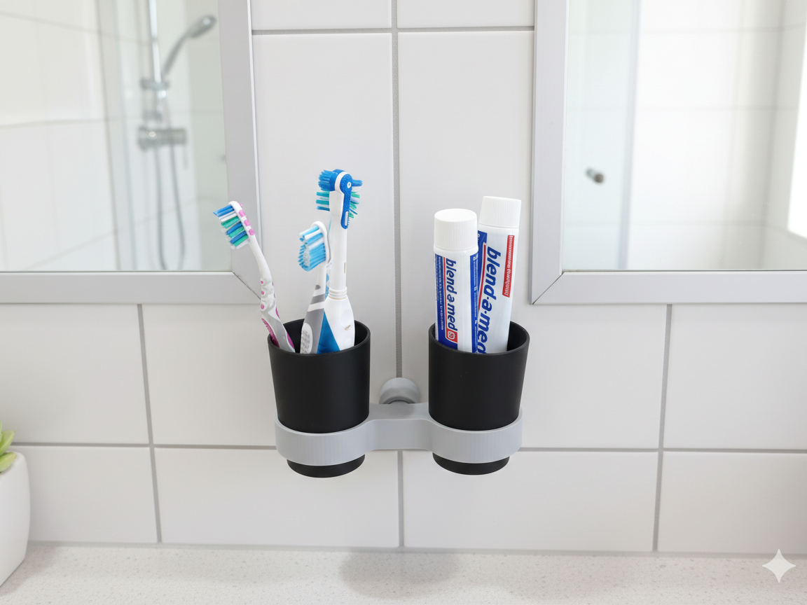 Bathroom Toothbrush & Toothpaste Holder
