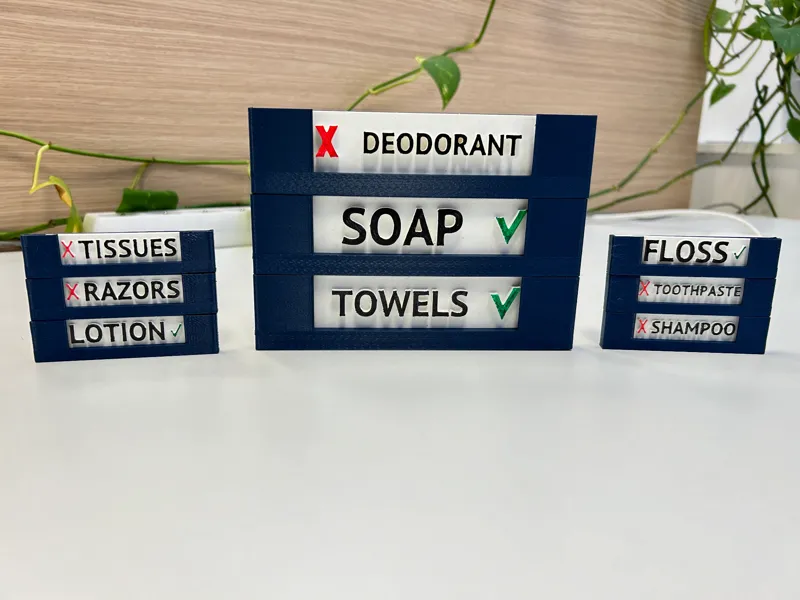 Bathroom supplies checklist