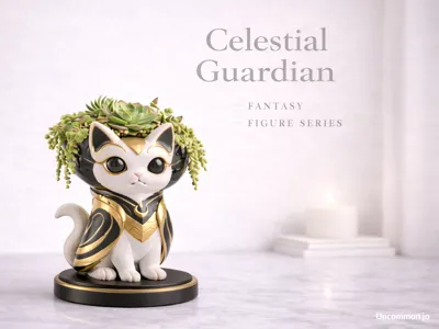 Celestial Guardian — Fantasy Cat Figure