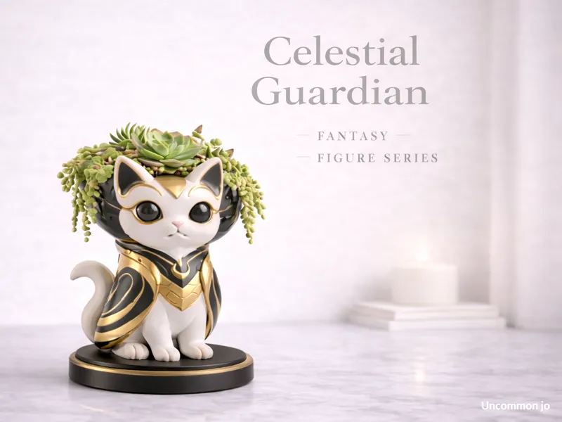 Celestial Guardian — Fantasy Cat Figure