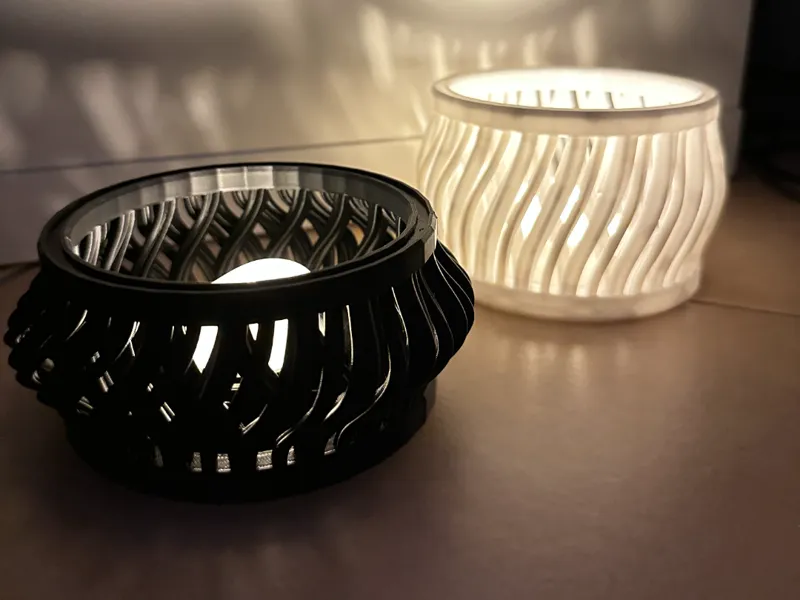 RattanGlow – 3D Printed Tealight Holder