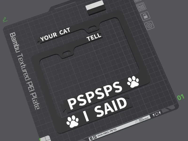 Cat License Plate Frame