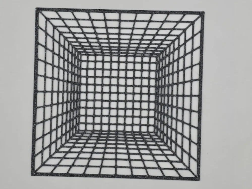 Letrero o emblema decorativo: Optical Illusion Grid Cube Stencil. Referencia del modelo original.