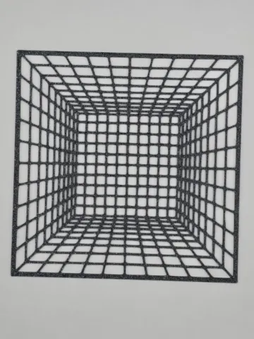 Letrero o emblema decorativo: Optical Illusion Grid Cube Stencil — vista de referencia 2