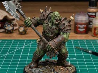 Savage Orc Warlord - Statue & Tabletop Scale
