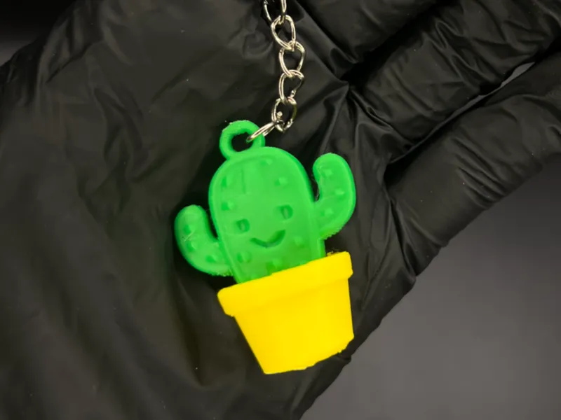Happy Cactus Buddy Keychain