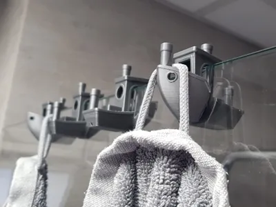 3DBenchy towel hook Benchy glass shower - 4 models