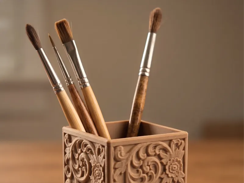Woodcarved Flower Ornament Organizer