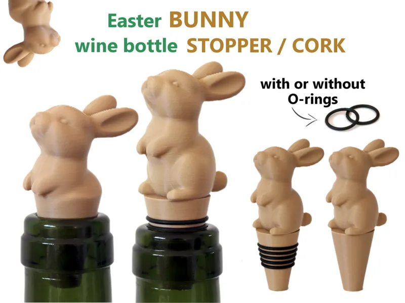 Cute Easter Bunny Wine Bottle Stopper