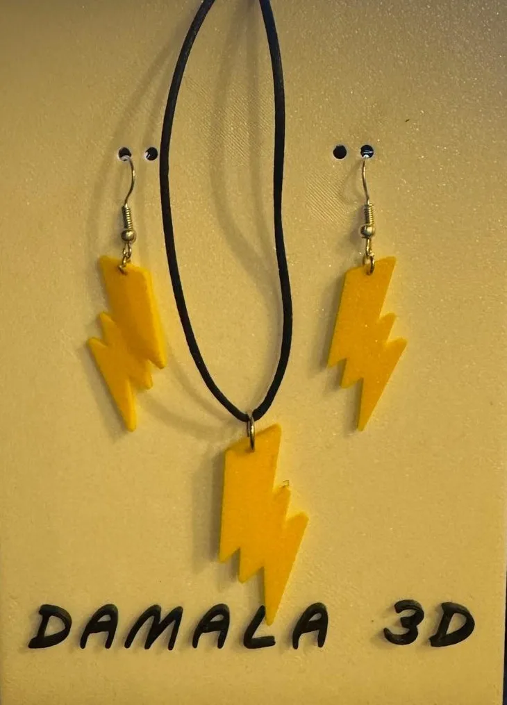 PACK PENDIENTES Y COLGANTE RAYO view 2