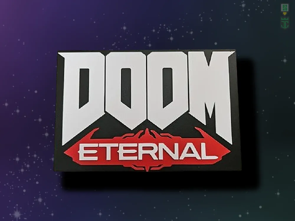 Doom Eternal Game Logo Sign - Free 3D Print Model - MakerWorld