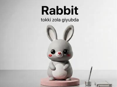 Gray rabbit figure