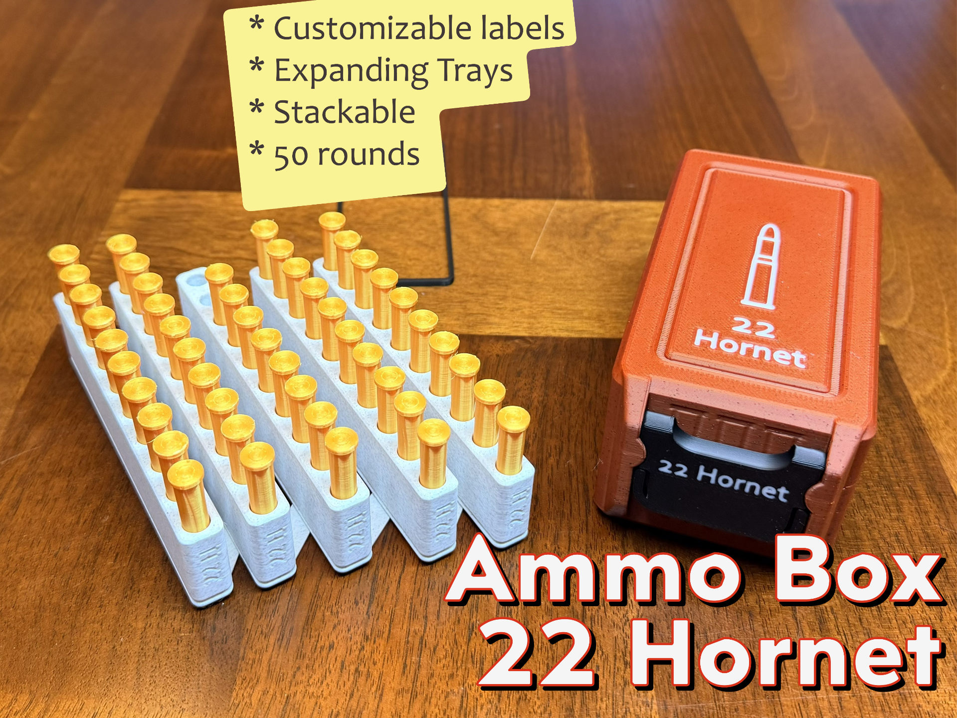 Snaplock Ammo Box - 22 Hornet + Expanding Tray