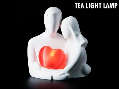 Couple night lamp - Removable Tea Light Heart