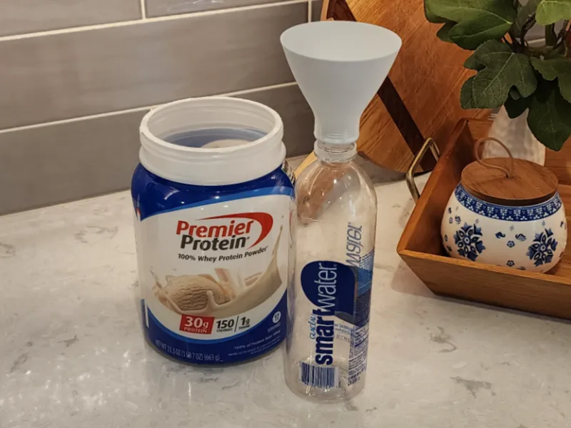 Water Bottle & Ziploc Gripper Funnel