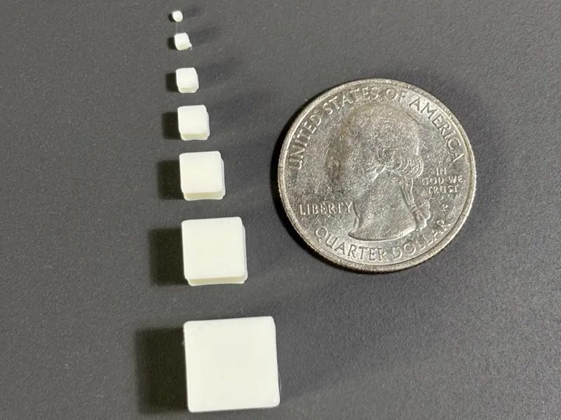 tiny descending cube test.how low can you go :)