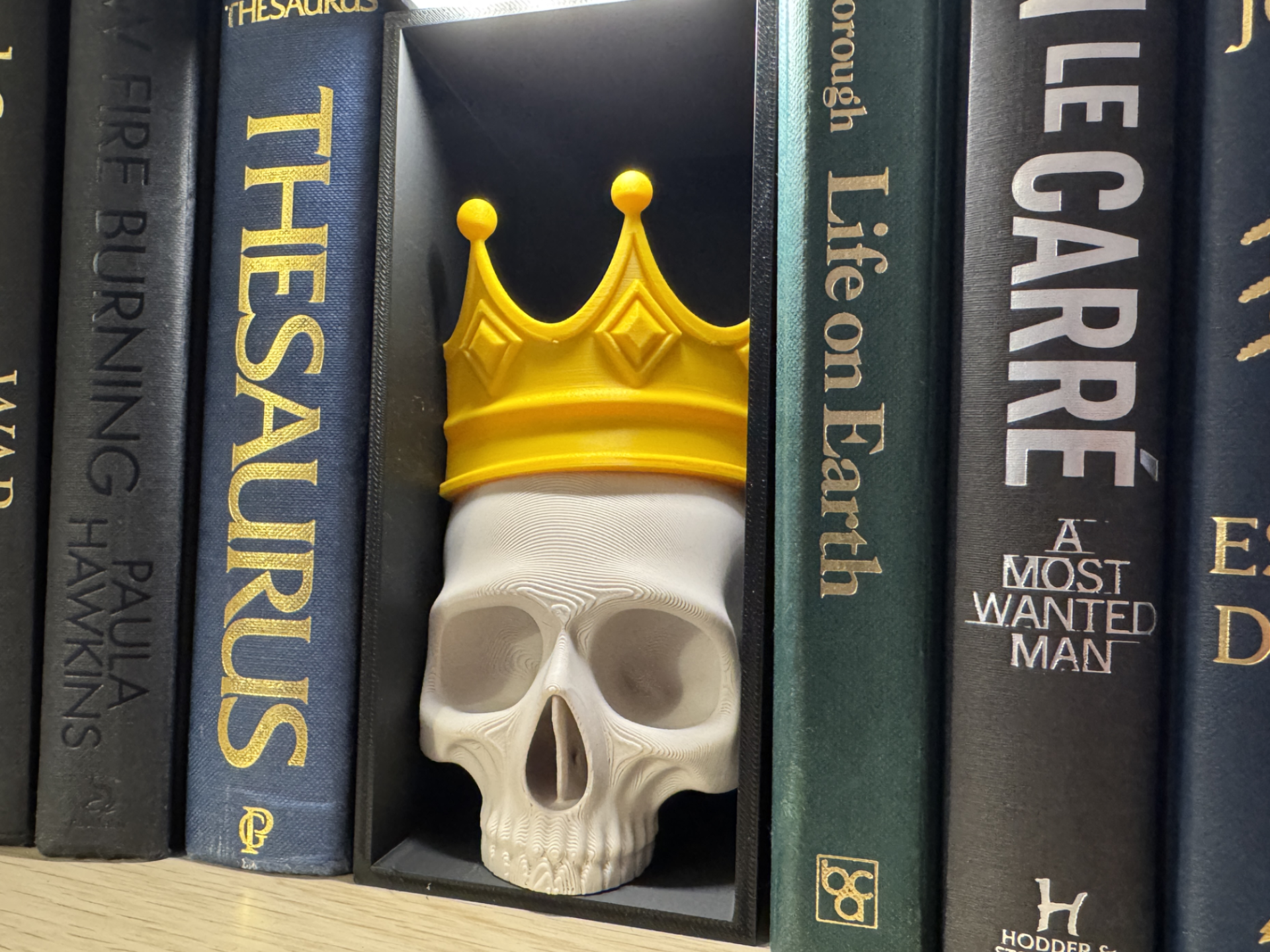Regal Crowned Skull Bookshelf Nook