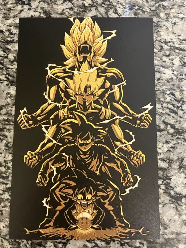 Dragonball Z Goku transformation includes A1 mini size (hueforge print) 