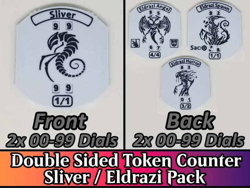 Double Sided MTG Token Counter Sliver / Eldrazi