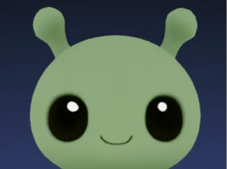 Funny alien on a round base