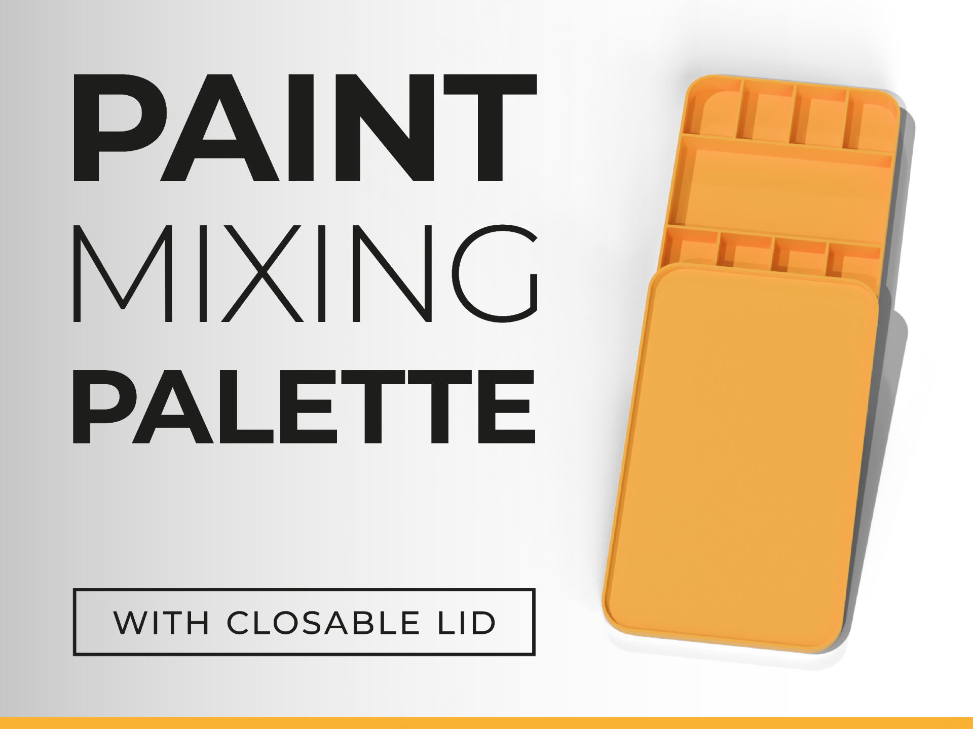 Paint mixing palette with closable lid