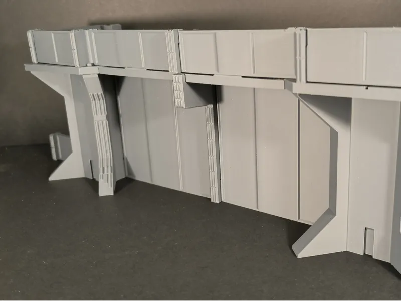 Modular Scifi High Wall With Battlements