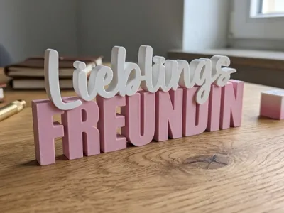 Best Friend Lettering, 3D Text, Bestie