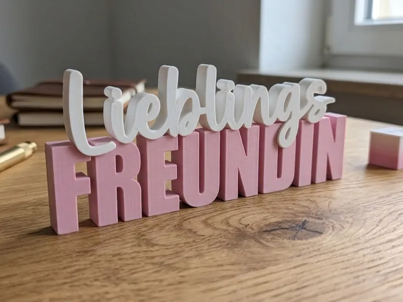 Lieblingsfreundin Schriftzug, 3D Schrift, Bestie