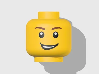 Mega Minifigure Head Man with Lopsided Smile