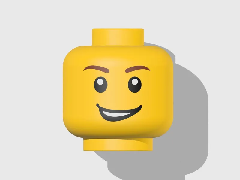 Mega Minifigure Head Man with Lopsided Smile
