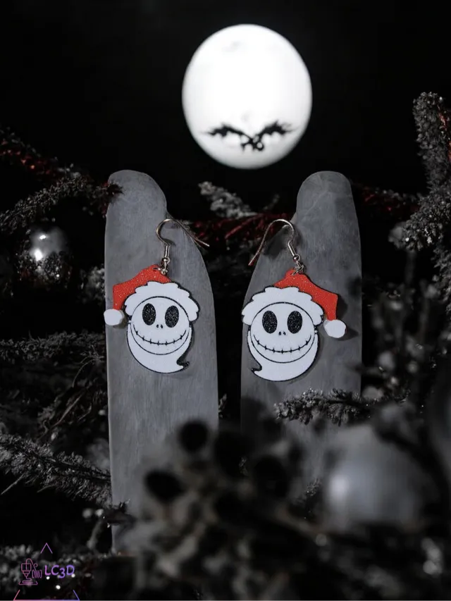 Santa Jack Skellington Christmas earrings