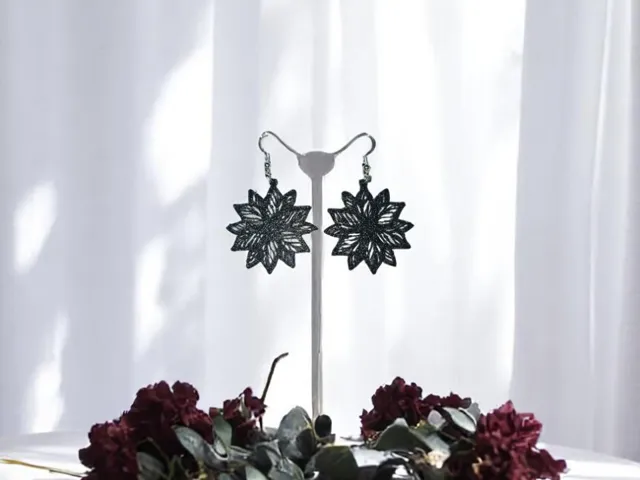 Dark flower earrings