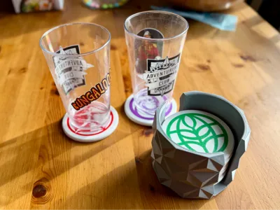 Retro EPCOT Coasters + Spaceship Earth Holder