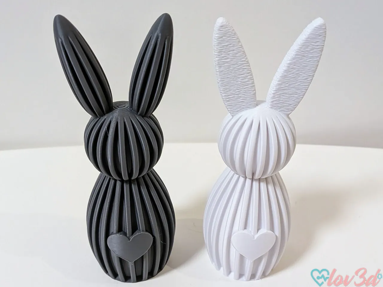 Modern Striped Easter Bunny (2 Ear Styles) view 3