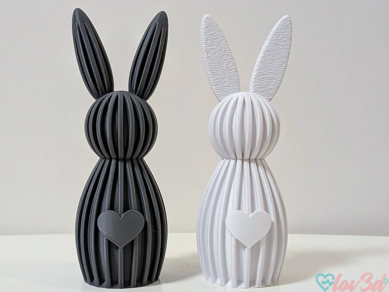 Modern Striped Easter Bunny (2 Ear Styles) view 2