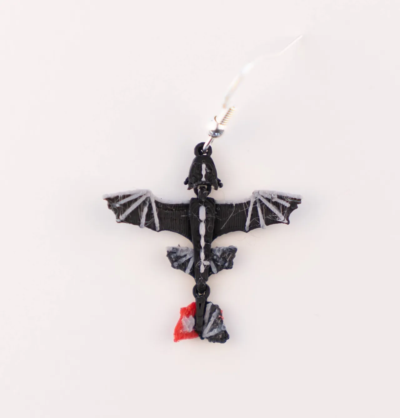 Articulated Toothless Dragon Earrings view 2