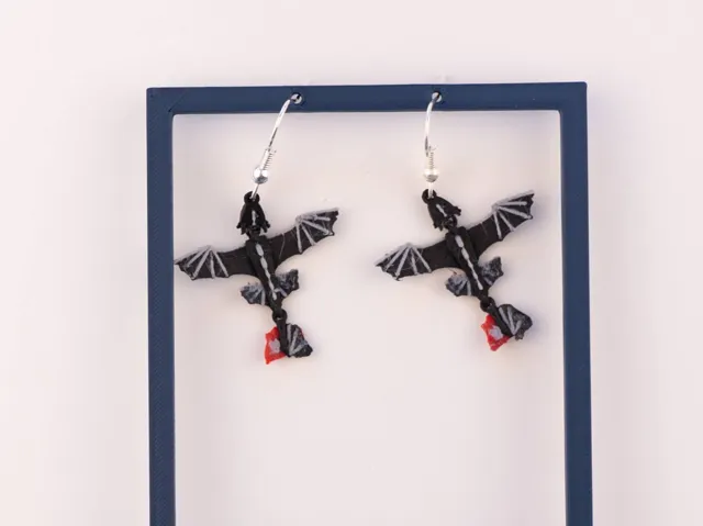 Articulated Toothless Dragon Earrings