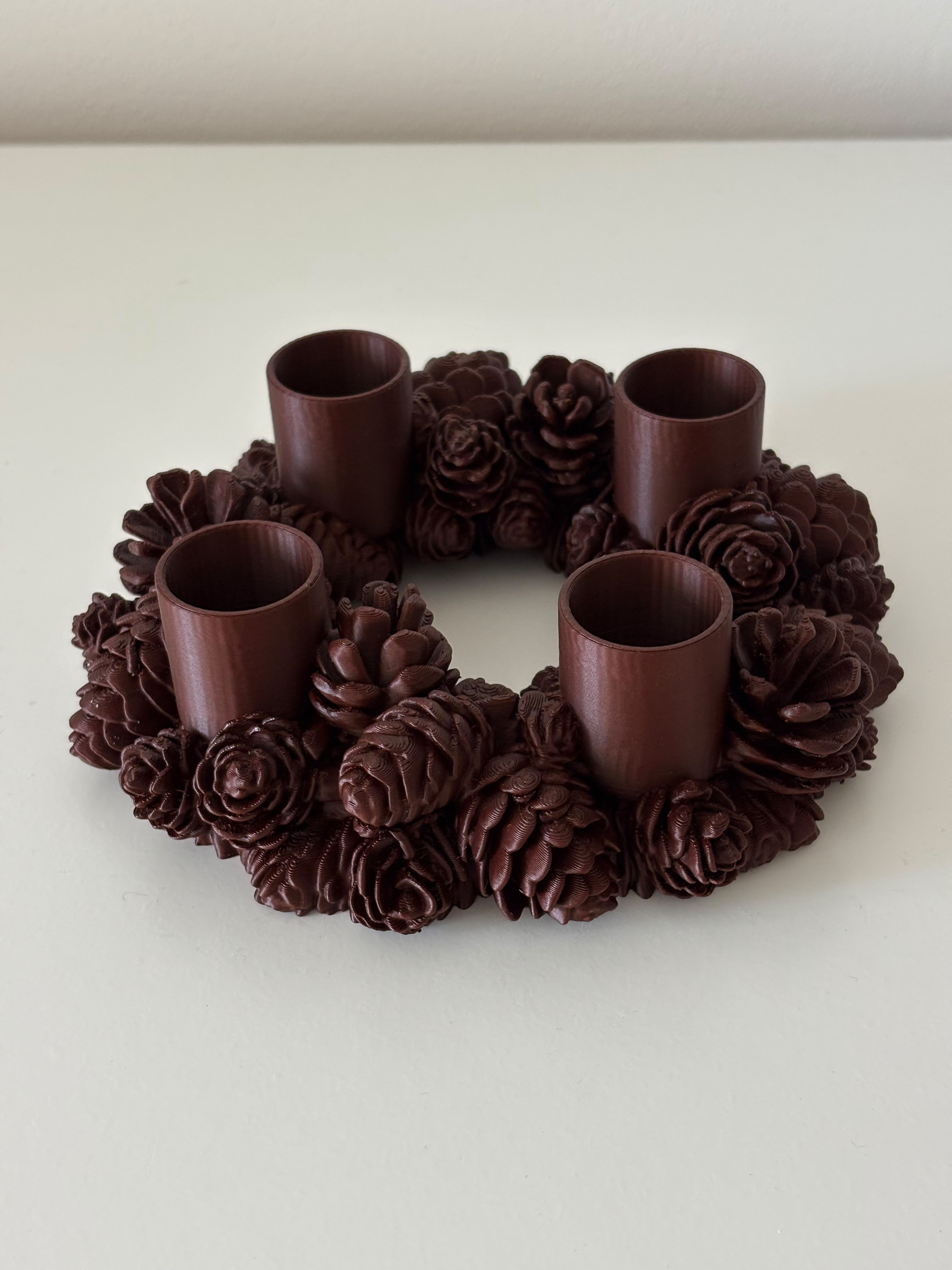 Pinecone Advent Wreath – Four Candle Holder - 1