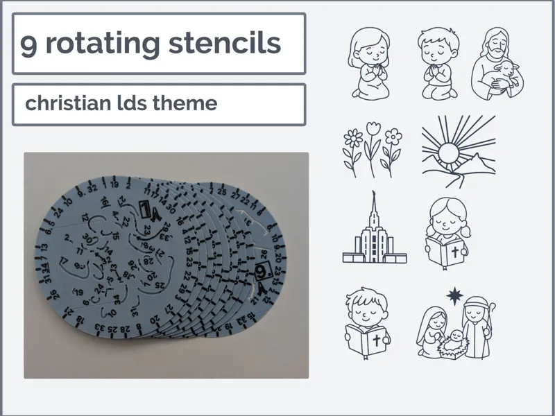 Doodle Disc rotating stencils- Christian/LDS theme