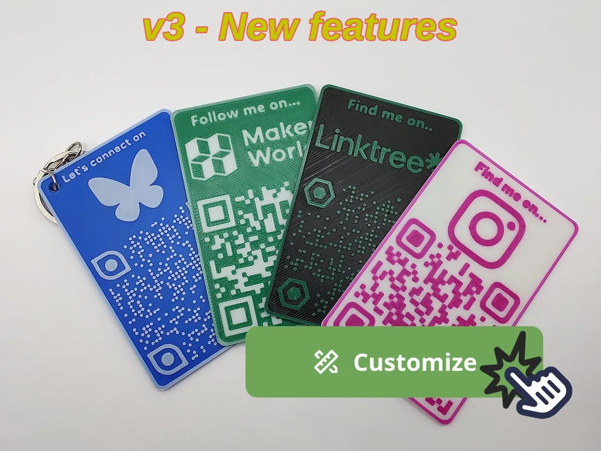 Credit-card sized QR Code Generator by BuildByte3D MakerWorld: Download Free 3D Models - 3D model önizlemesi