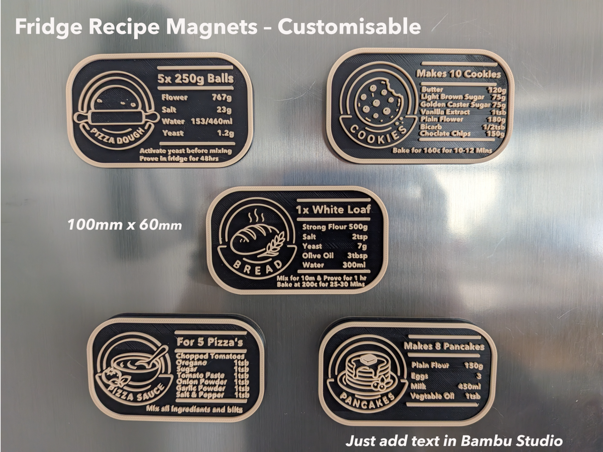 Fridge Recipe Magnets – Customisable