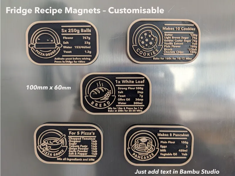 Fridge Recipe Magnets – Customisable