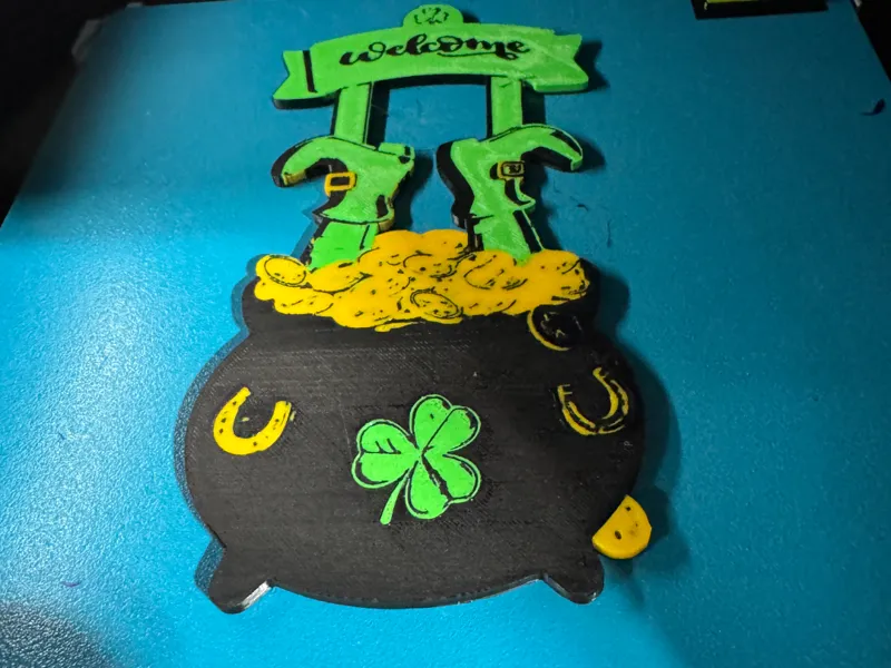St. Patricks' day -leprechaun legs in pot of gold