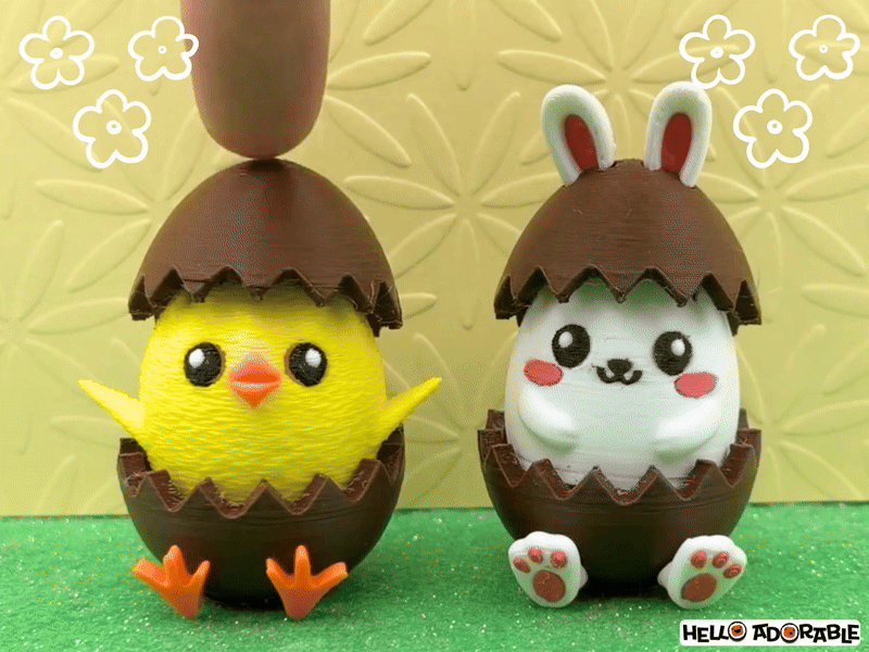 Chocolate Easter Egg Chick & Bunny Clicker Fidget