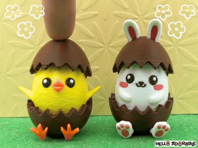 Chocolate Easter Egg Chick & Bunny Clicker Fidget